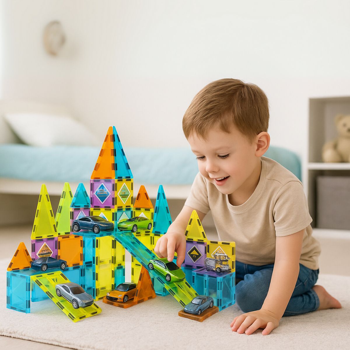 FLIPEREX - Juego Bloques Magneticos Construccion 75 Piezas Educativo