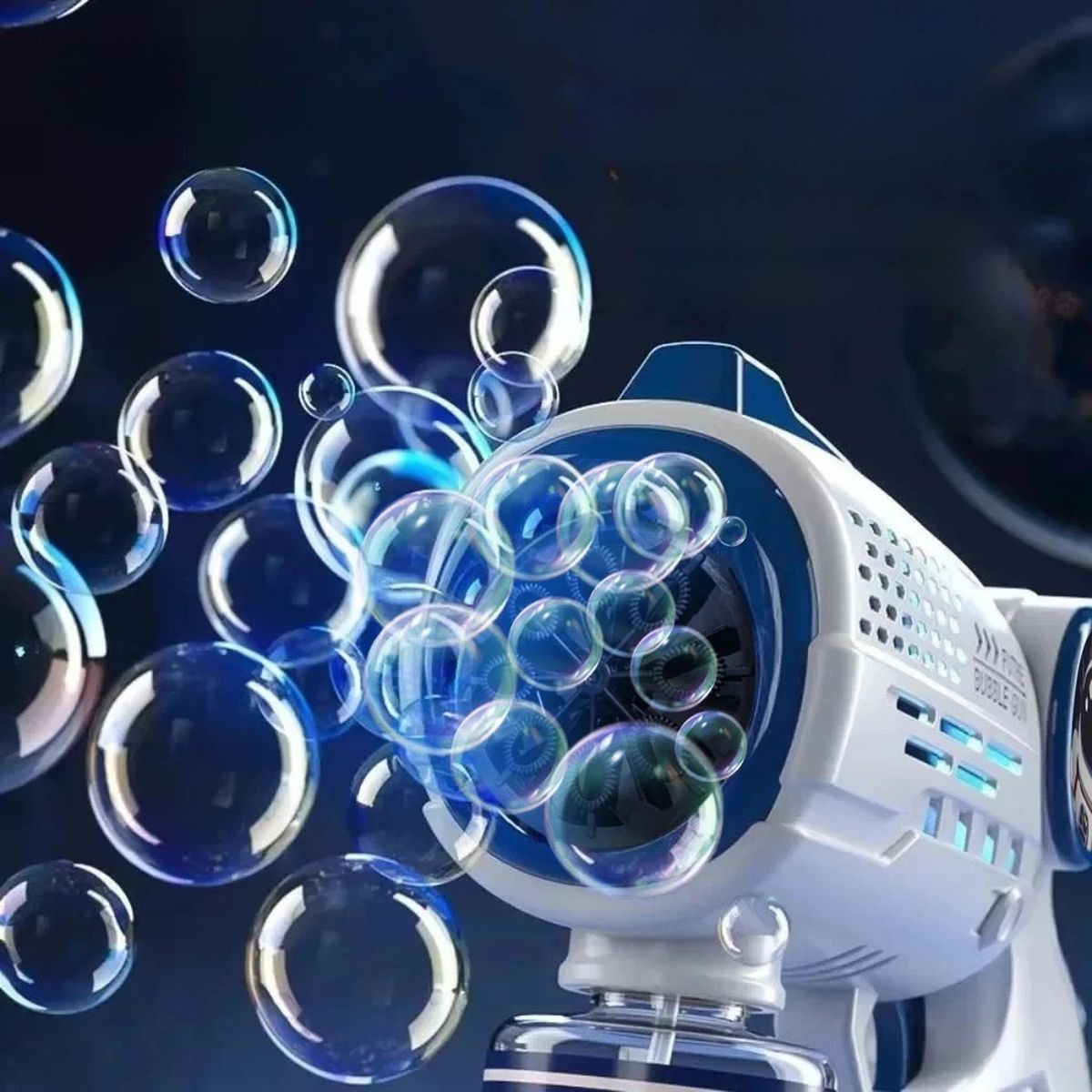 FLIPEREX - Pistola de Burbujas Automatica Diseño Astronauta Infantil - Azul