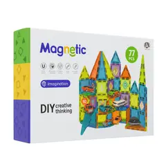 FLIPEREX - Juego Bloques Magneticos Construccion 77 Piezas Educativo