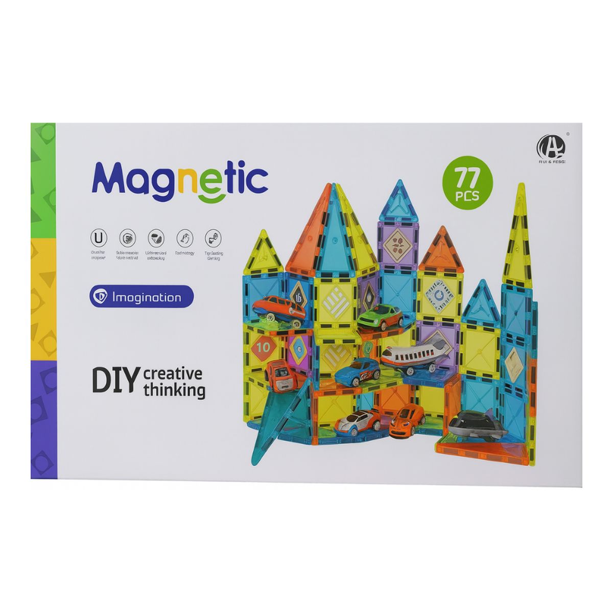 FLIPEREX - Juego Bloques Magneticos Construccion 77 Piezas Educativo