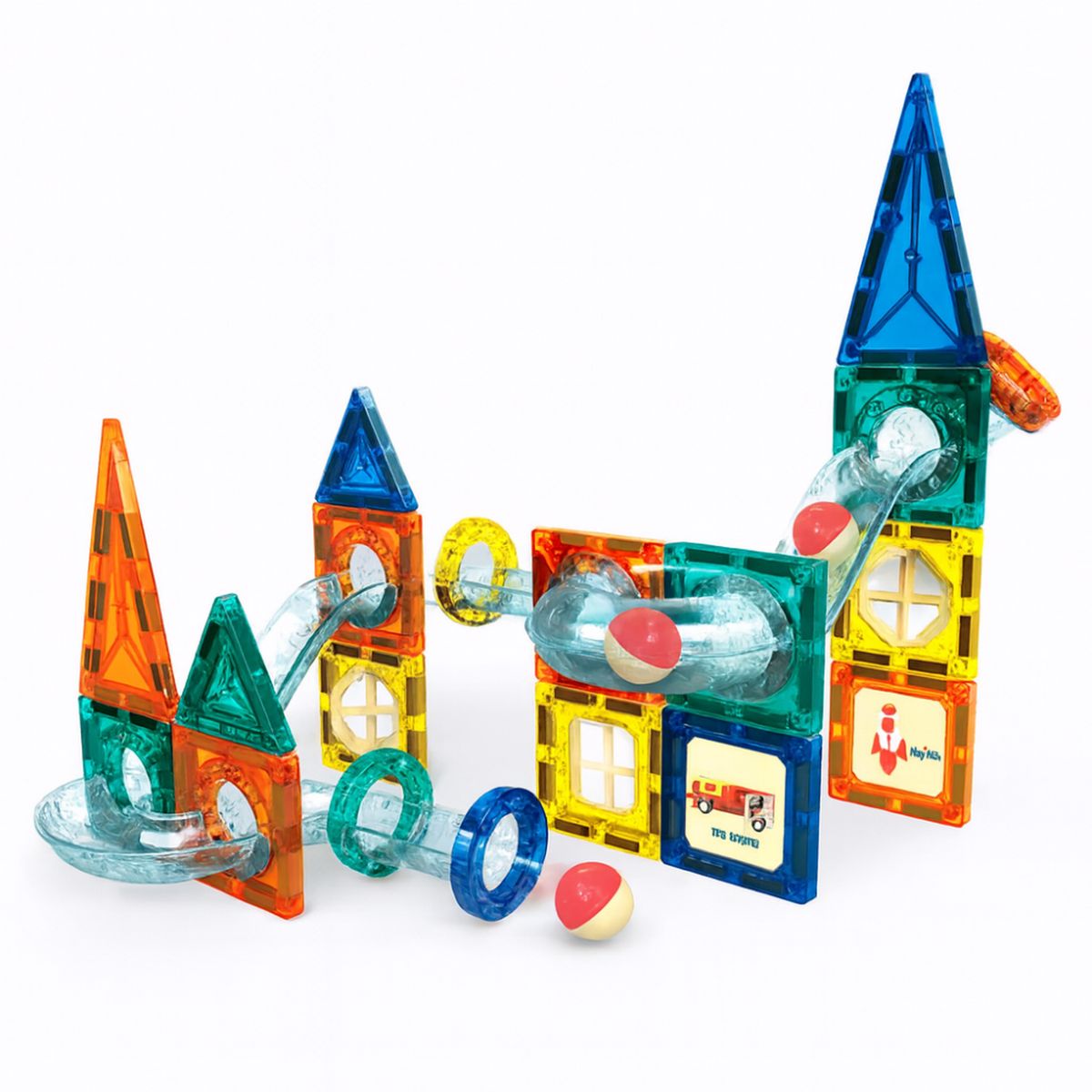 FLIPEREX - Juego Bloques Magneticos Construccion 42 Piezas Tobogan