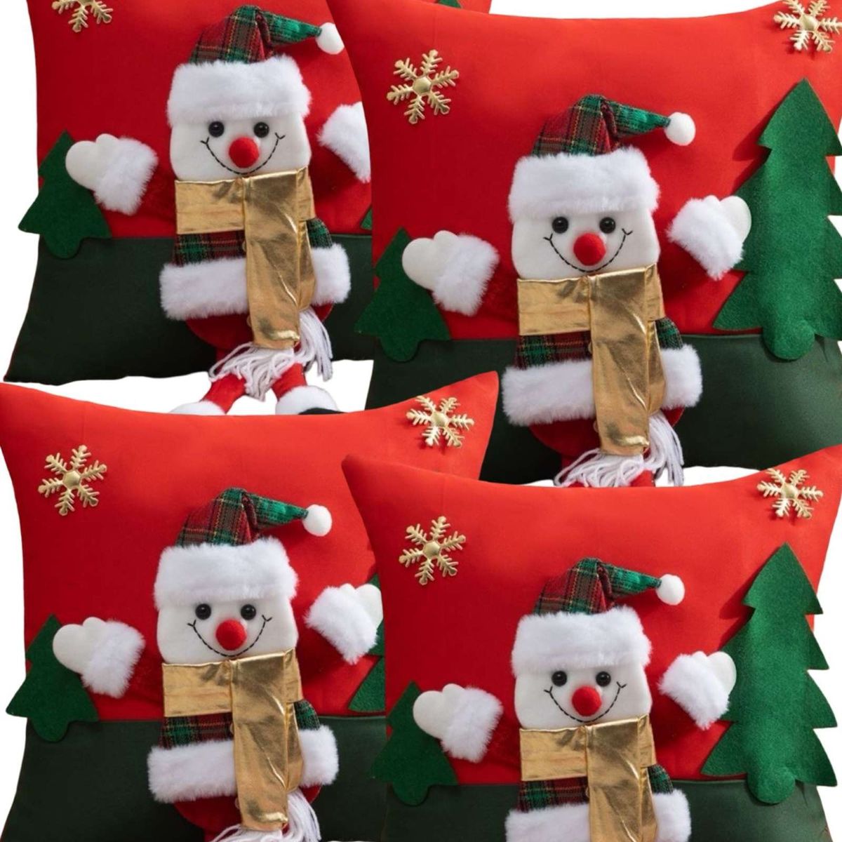 GENERICO - SET DE 2 FUNDAS DE COJIN PARA NAVIDAD 3D