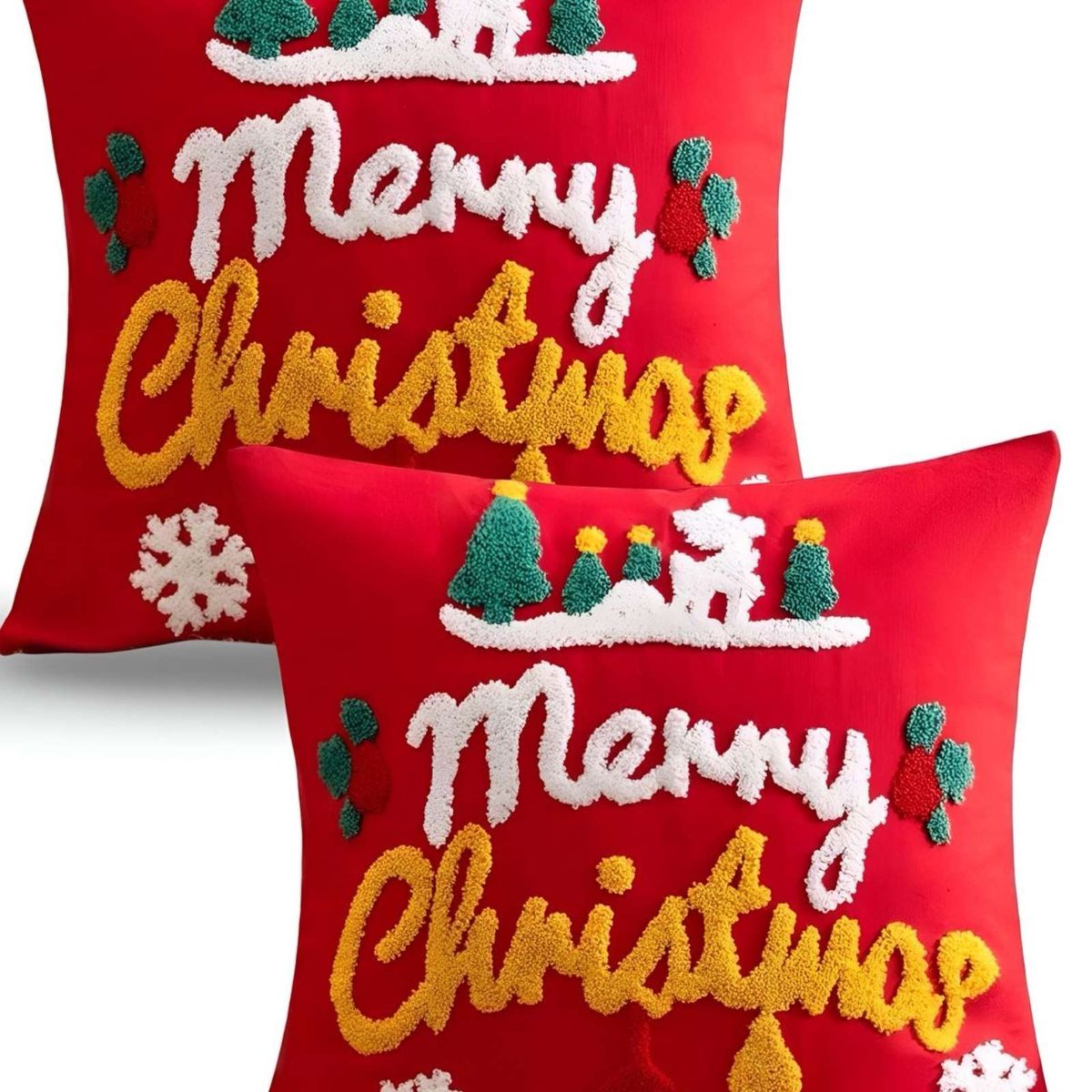 GENERICO - SET DE 2 FUNDAS DE COJIN PARA NAVIDAD