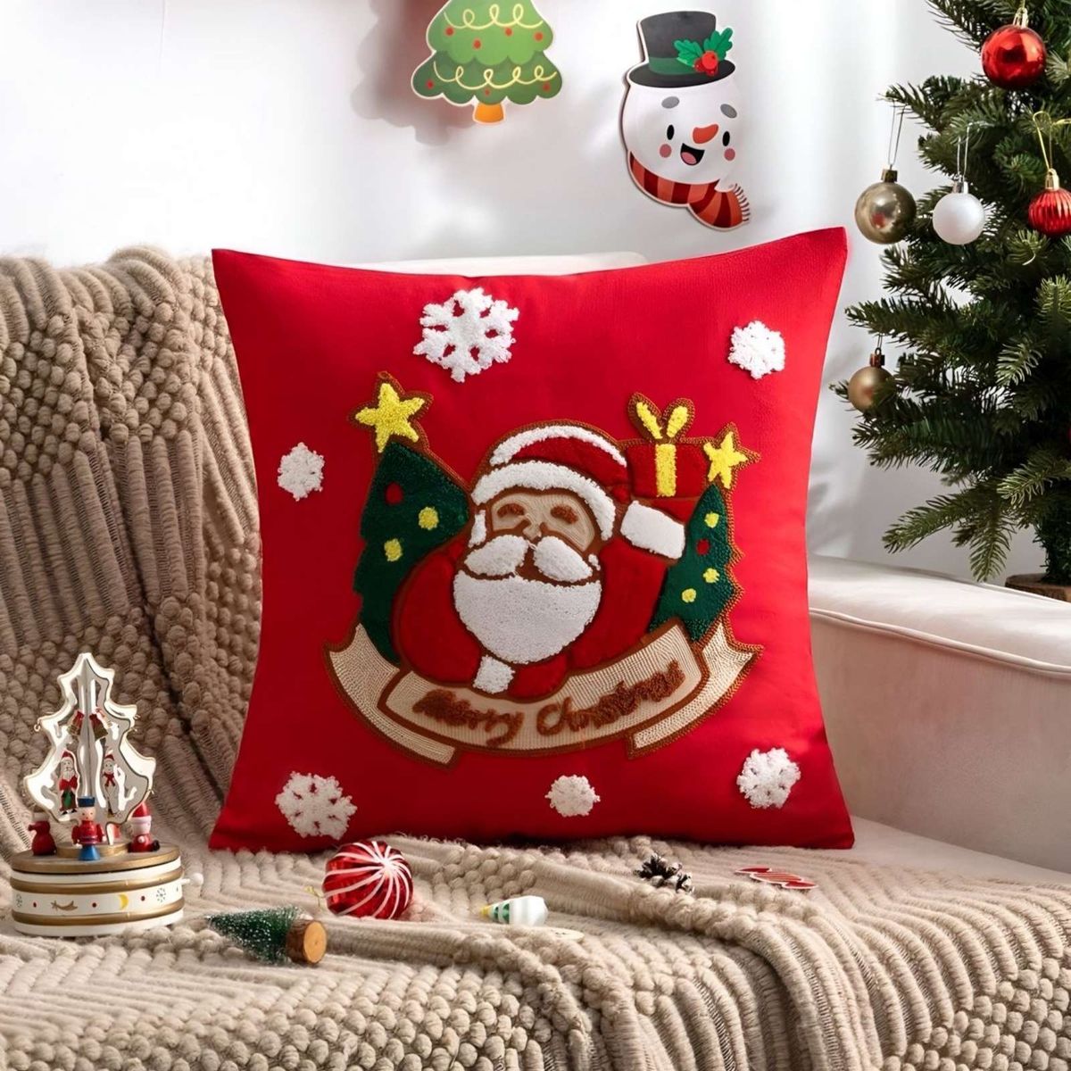 GENERICO - SET DE 2 FUNDAS DE COJIN PARA NAVIDAD