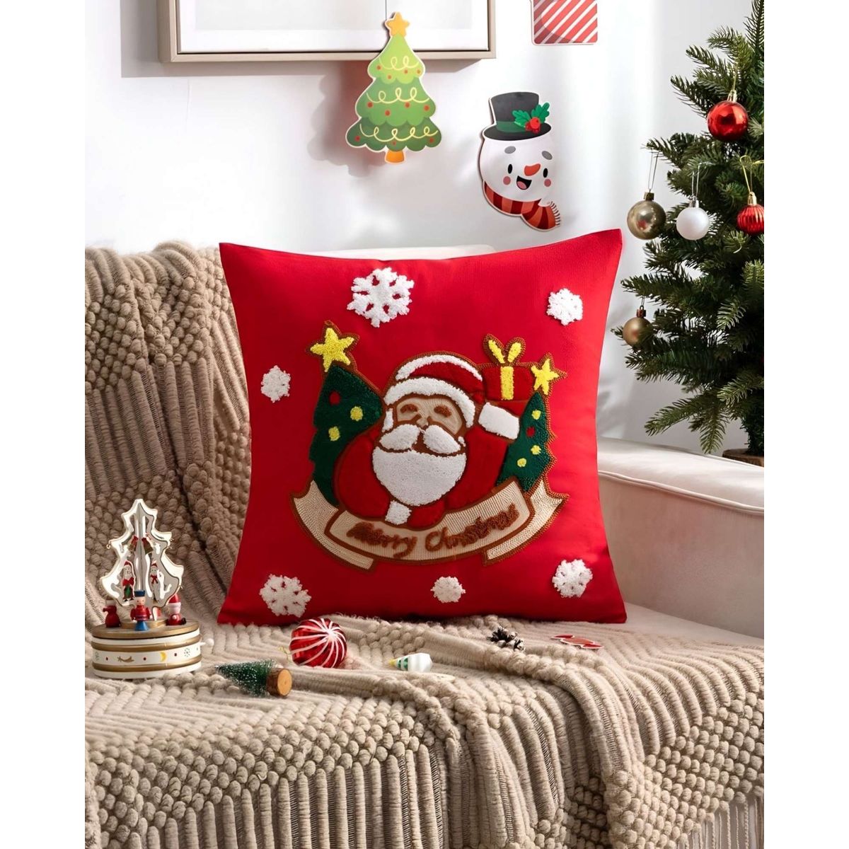 GENERICO - SET DE 2 FUNDAS DE COJIN PARA NAVIDAD