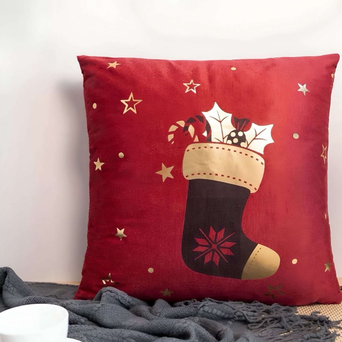 GENERICO - SET DE 2 FUNDAS DE COJIN PARA NAVIDAD