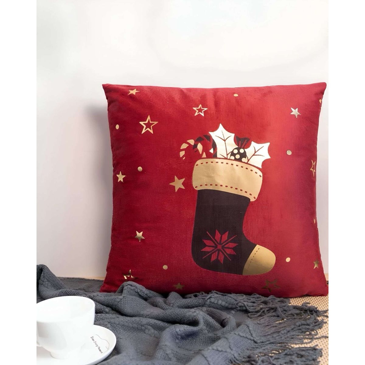 GENERICO - SET DE 2 FUNDAS DE COJIN PARA NAVIDAD