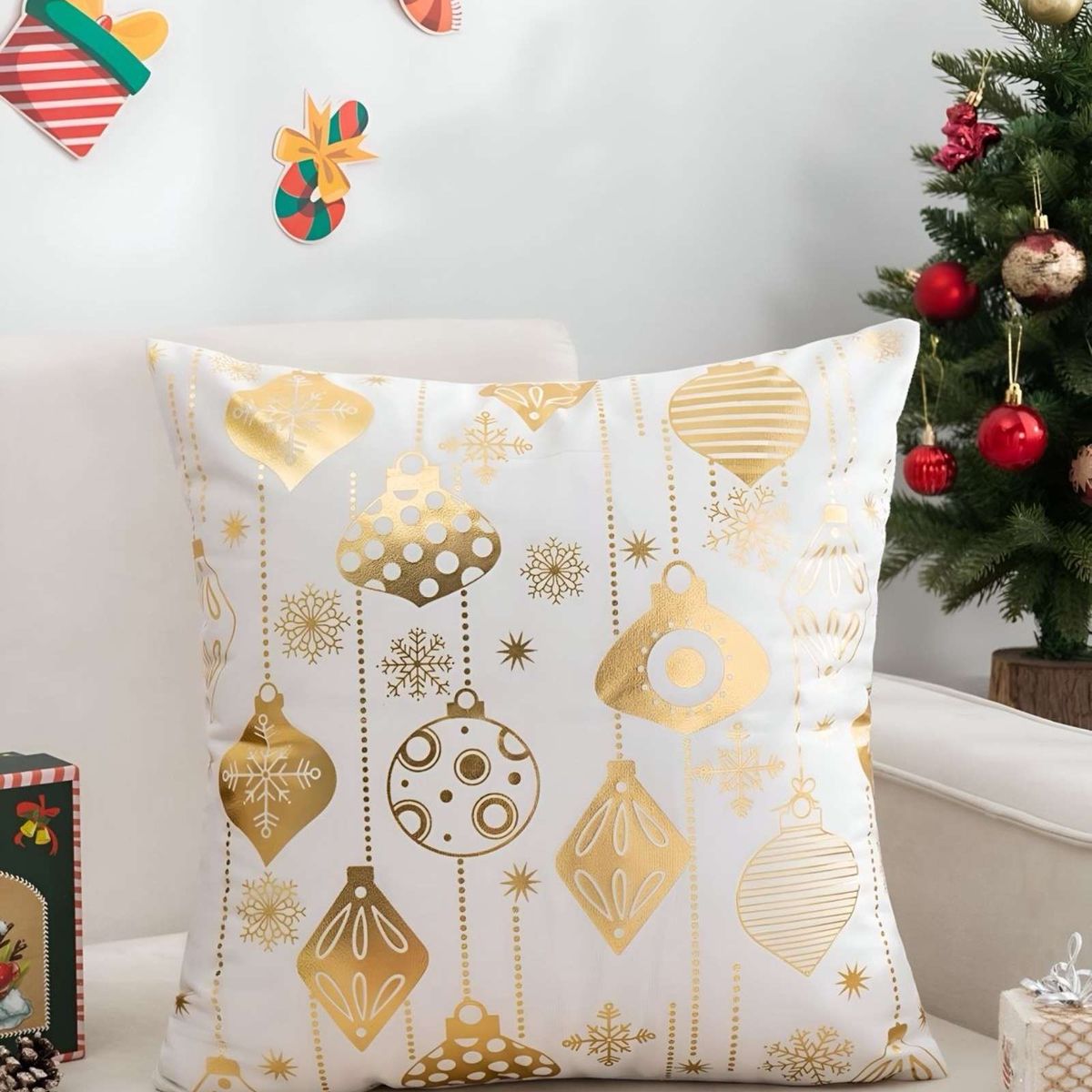 GENERICO - SET DE 2 FUNDAS DE COJIN PARA NAVIDAD