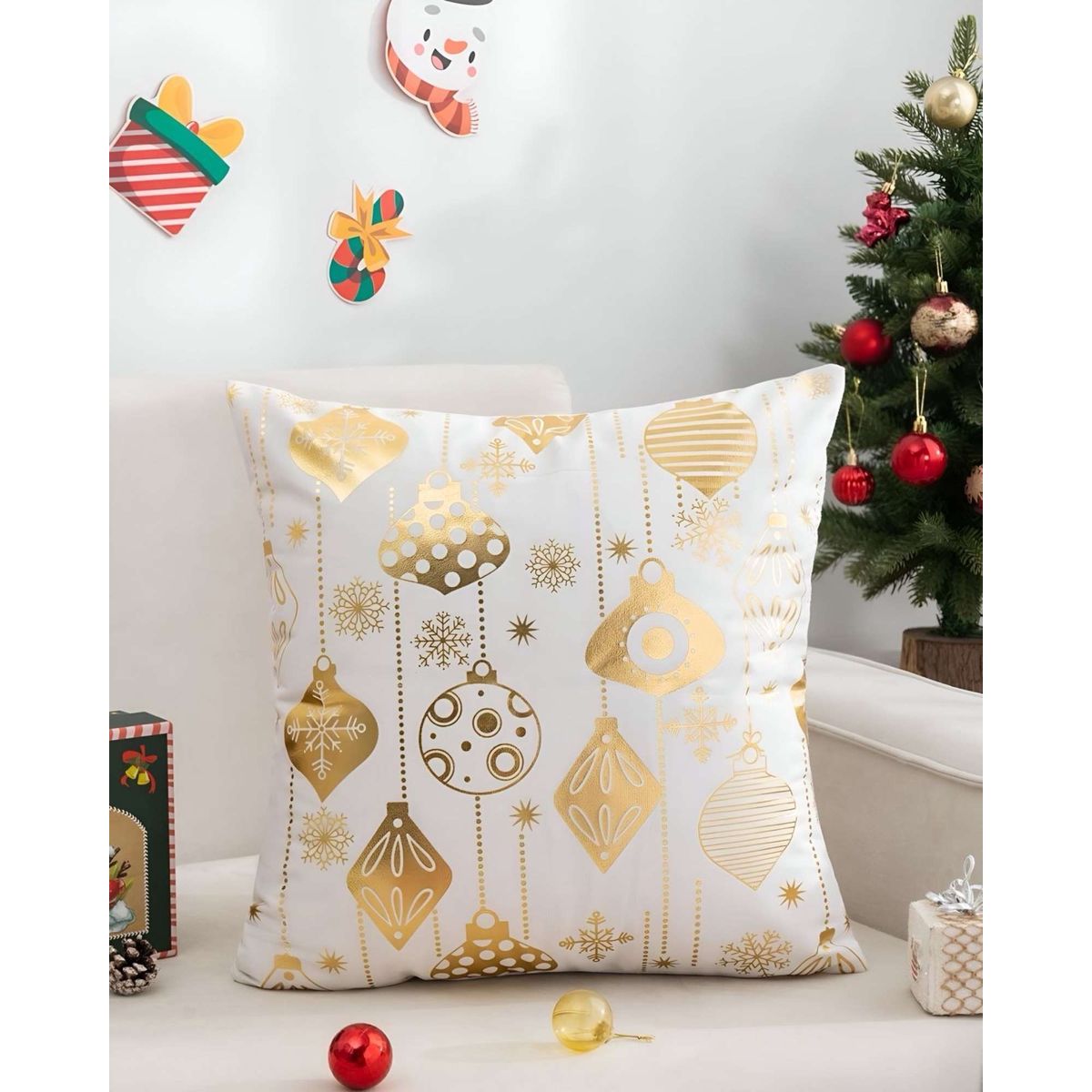 GENERICO - SET DE 2 FUNDAS DE COJIN PARA NAVIDAD