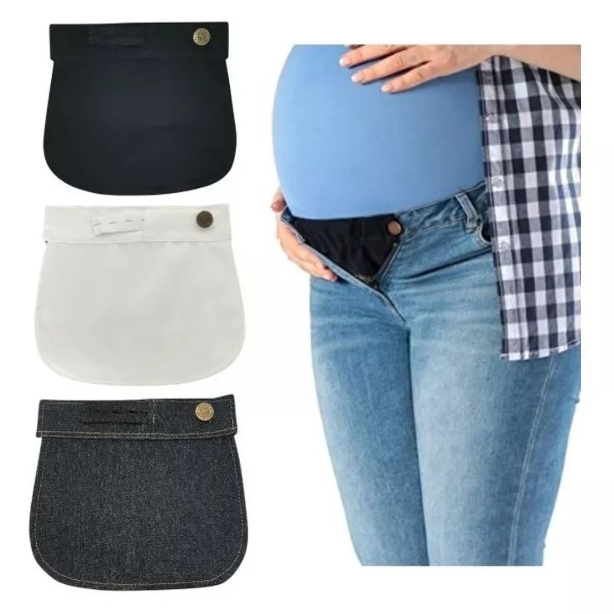 GENERICO - Extensor De Pantalón Tallas Grandes Embarazo Tela Resistente