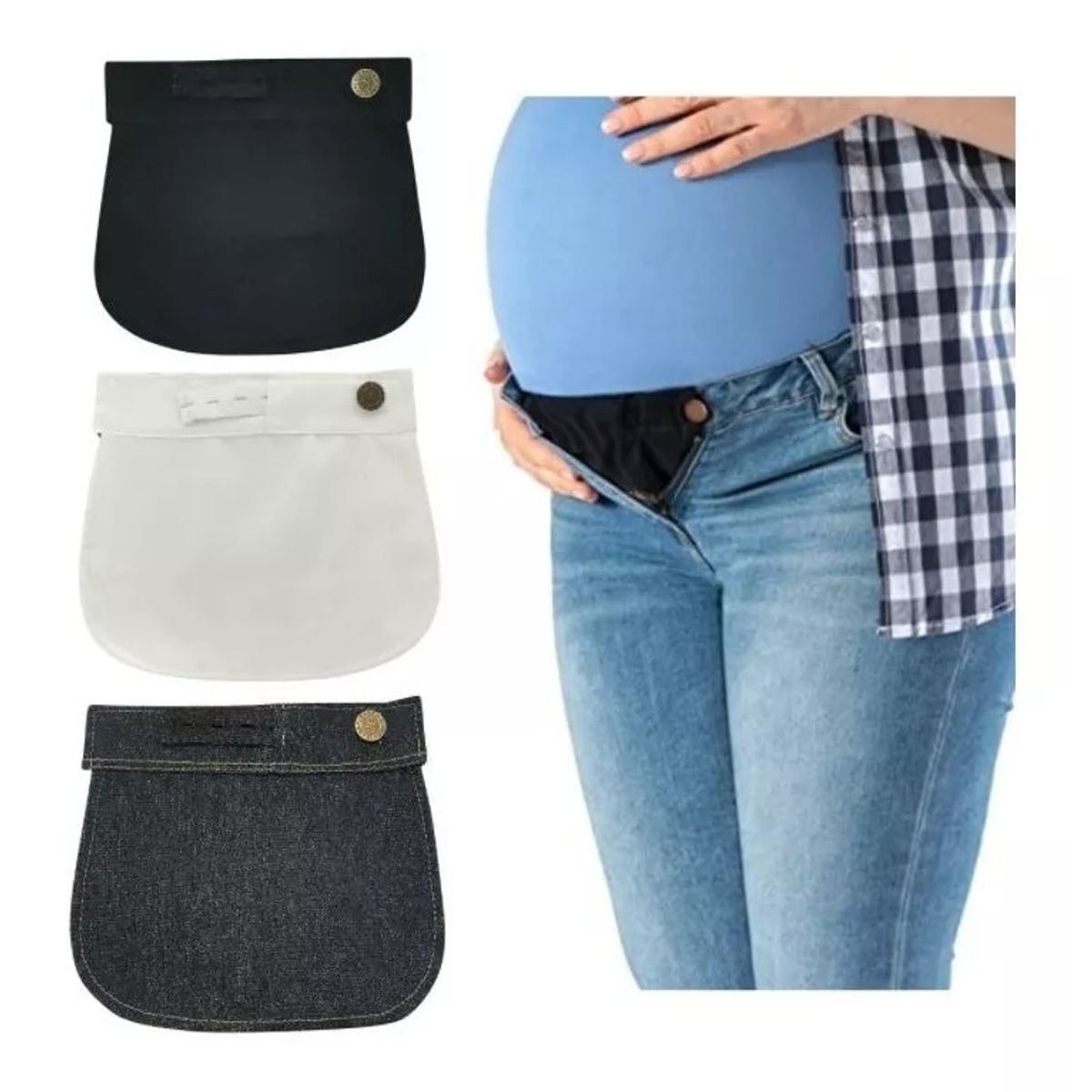 GENERICO - Extensor De Pantalón Tallas Grandes Embarazo Tela Resistente