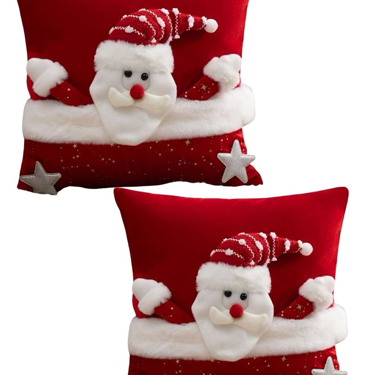 GENERICO - SET DE 2 FUNDAS DE COJIN PARA NAVIDAD 3D