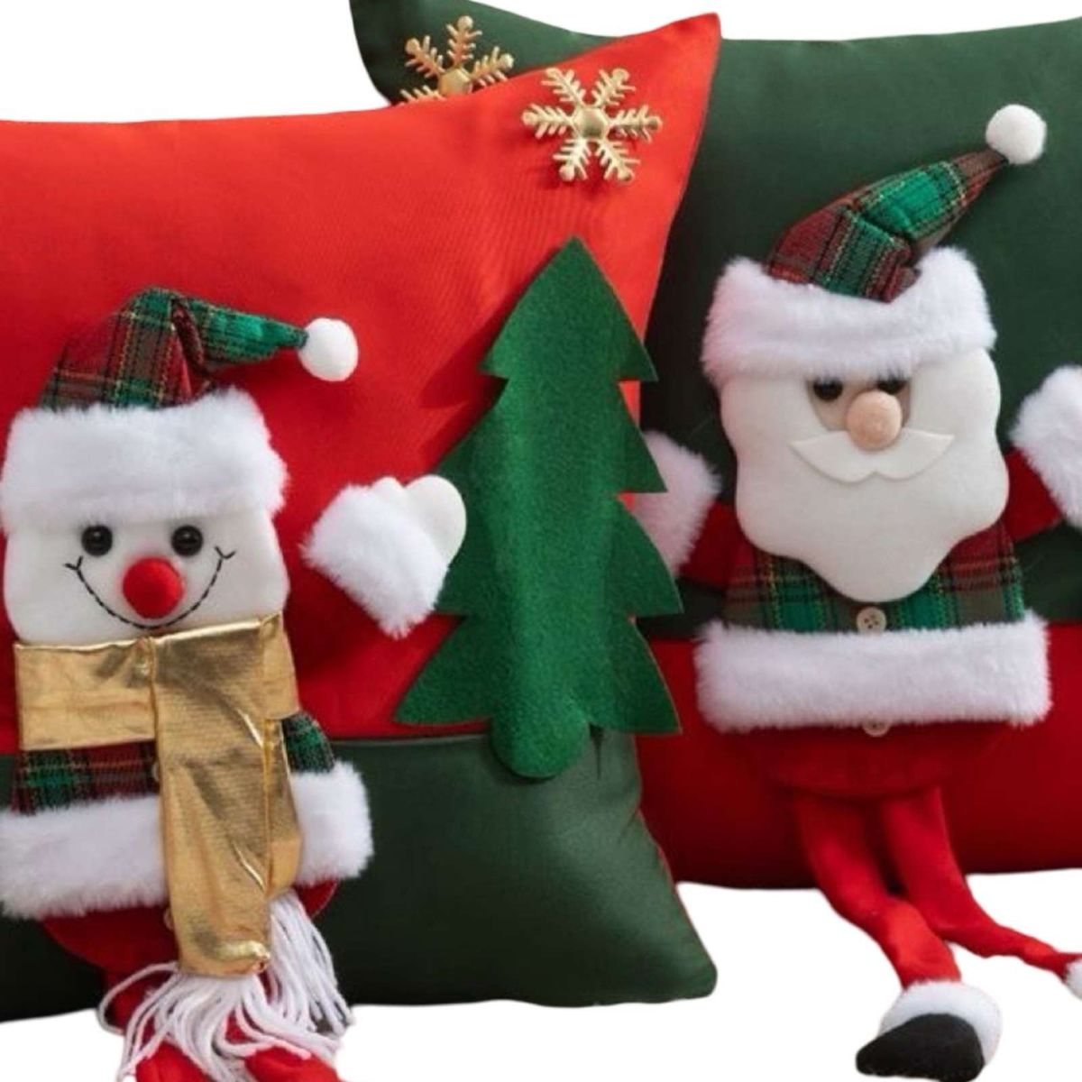 GENERICO - SET DE 2 FUNDAS DE COJIN PARA NAVIDAD 3D