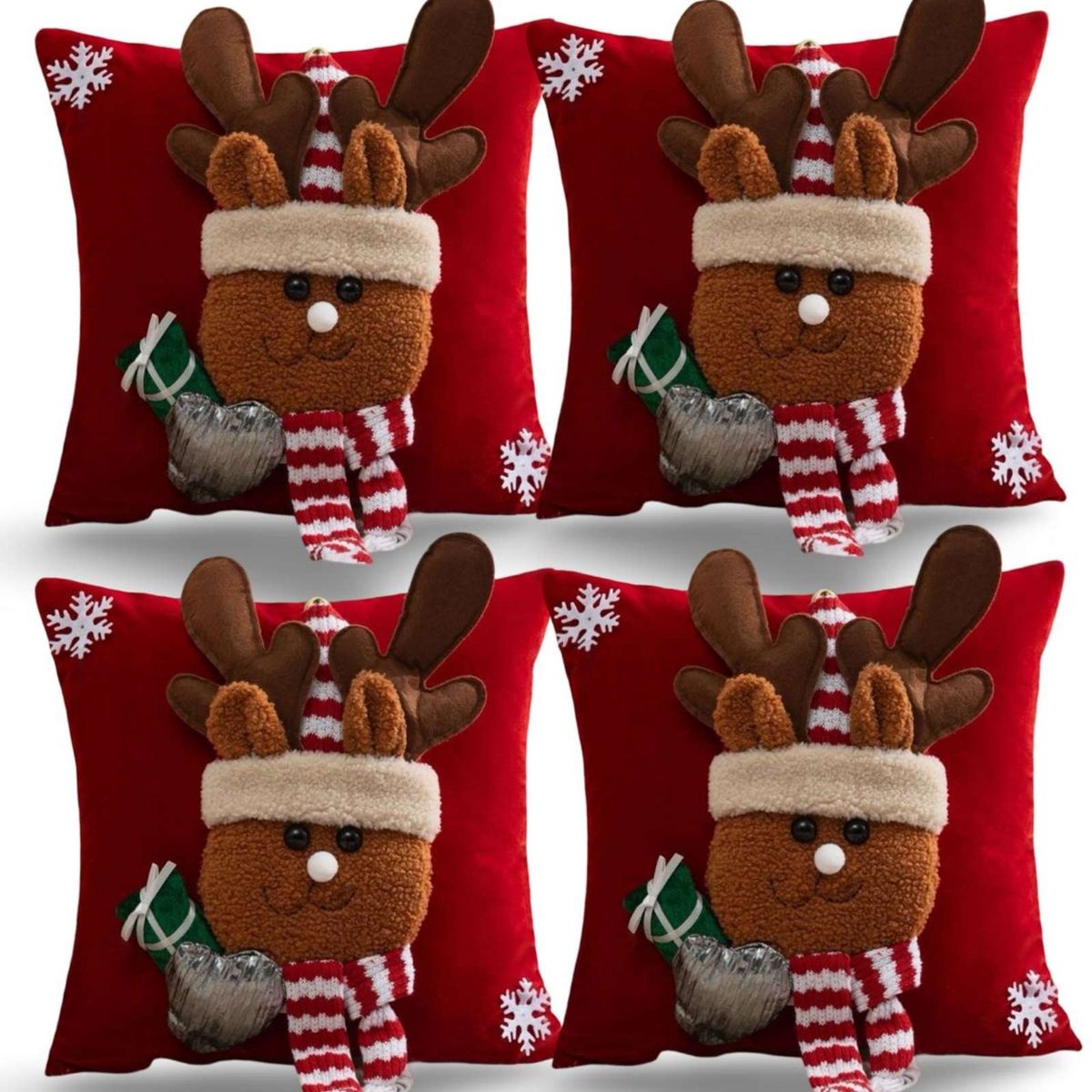 GENERICO - SET DE 2 FUNDAS DE COJIN PARA NAVIDAD 3D