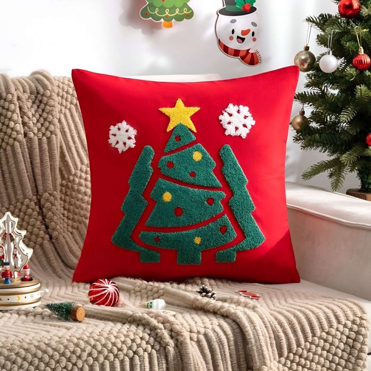 GENERICO - SET DE 2 FUNDAS DE COJIN PARA NAVIDAD