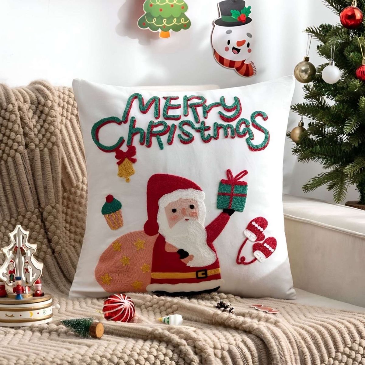 GENERICO - SET DE 2 FUNDAS DE COJIN PARA NAVIDAD