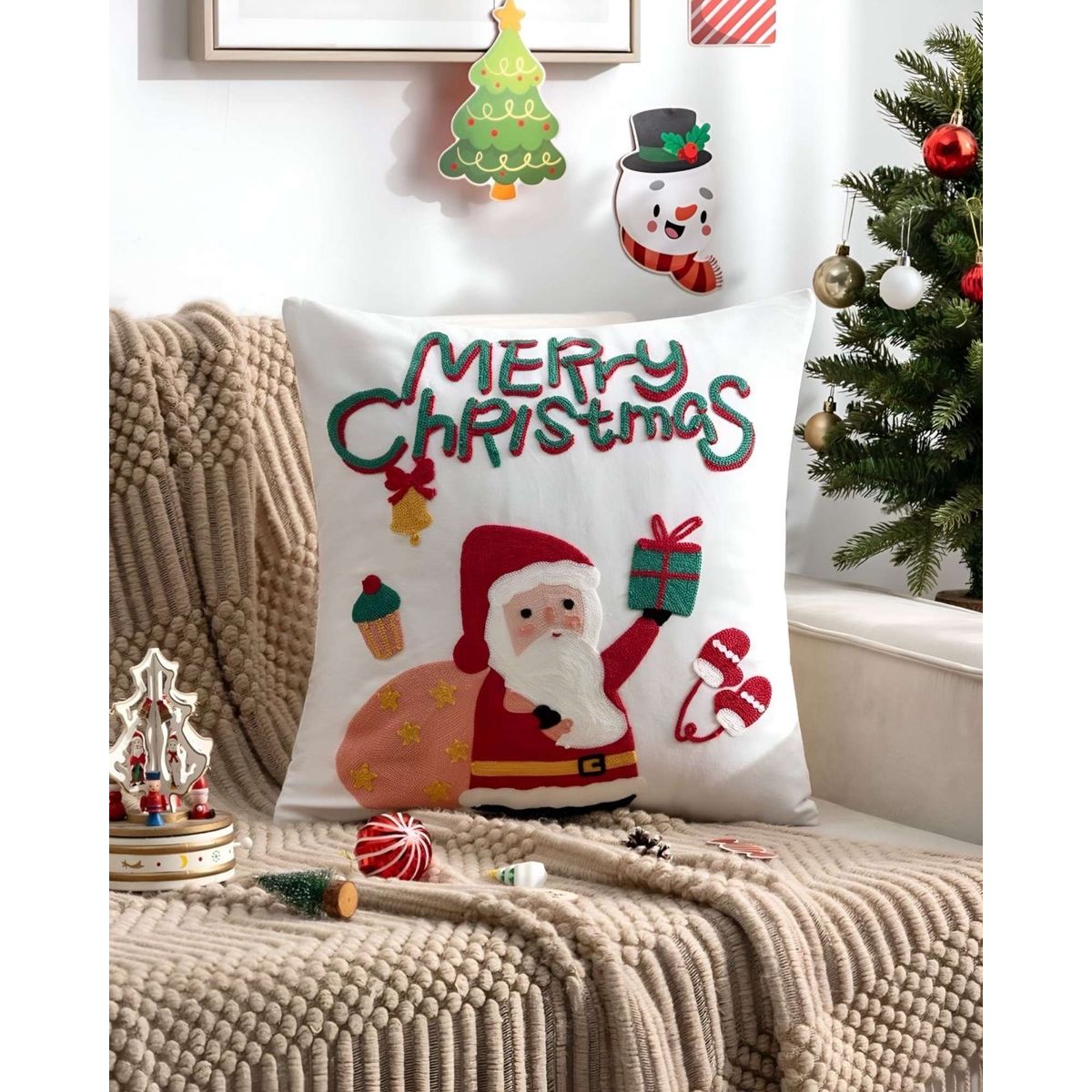 GENERICO - SET DE 2 FUNDAS DE COJIN PARA NAVIDAD