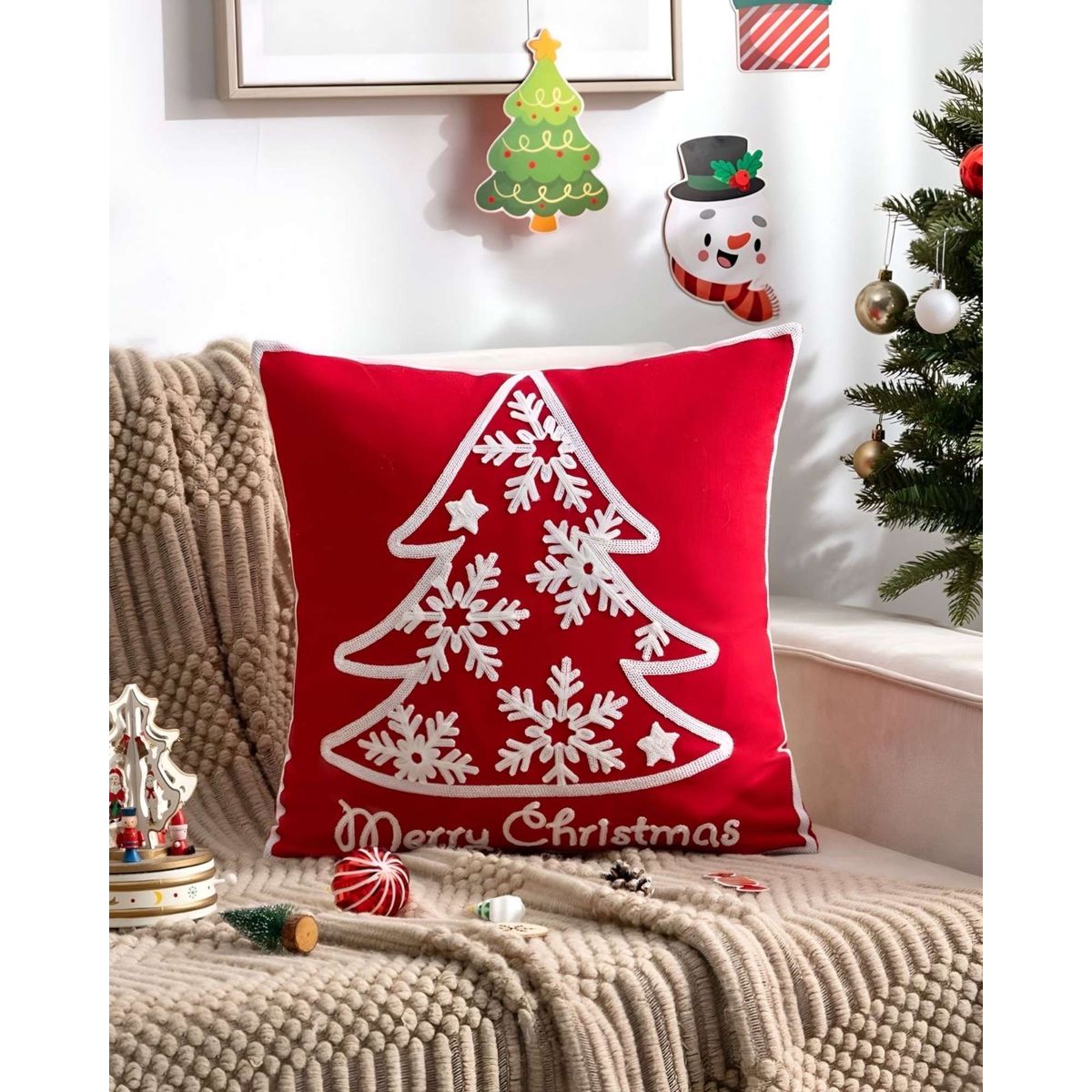 GENERICO - SET DE 2 FUNDAS DE COJIN PARA NAVIDAD