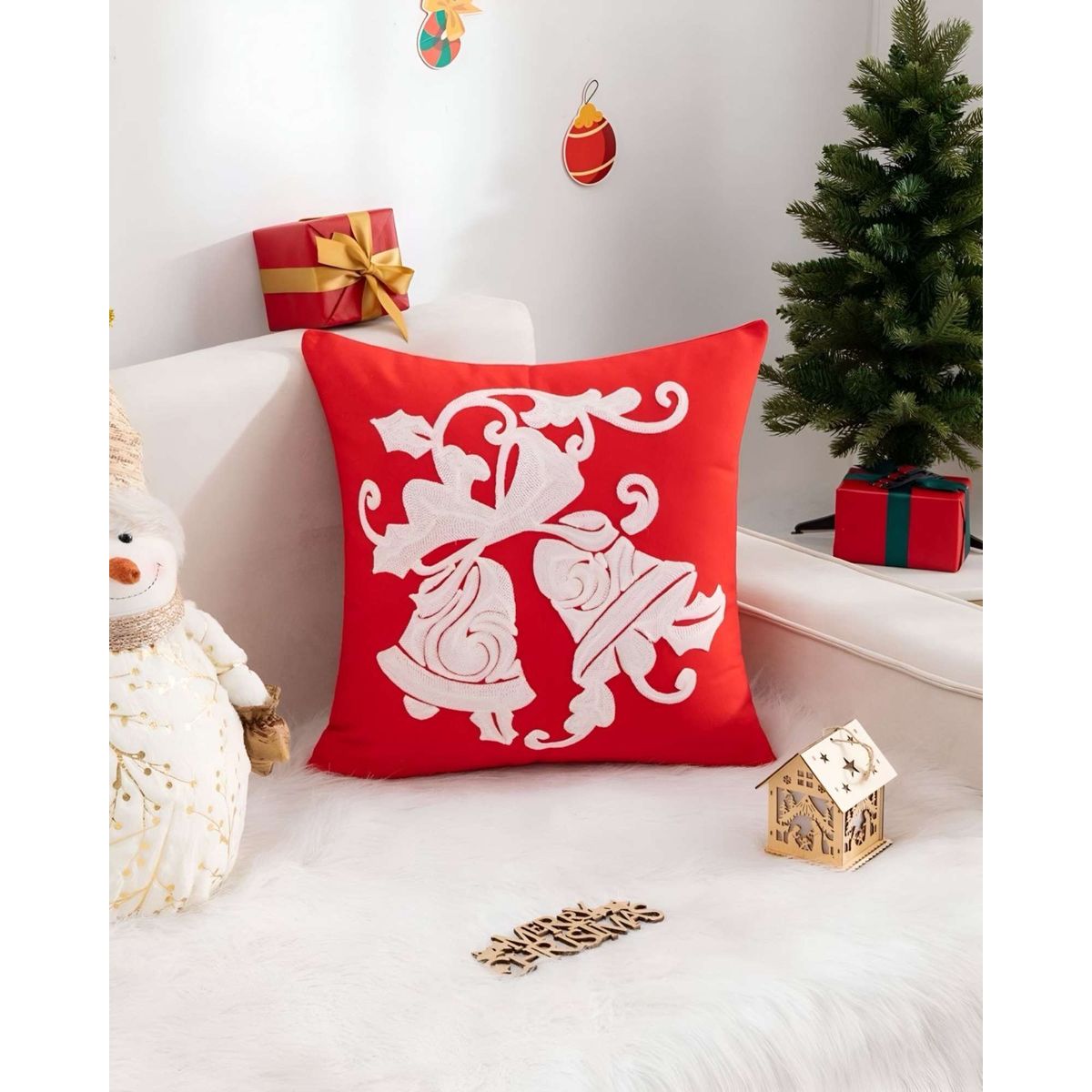 GENERICO - SET DE 2 FUNDAS DE COJIN PARA NAVIDAD