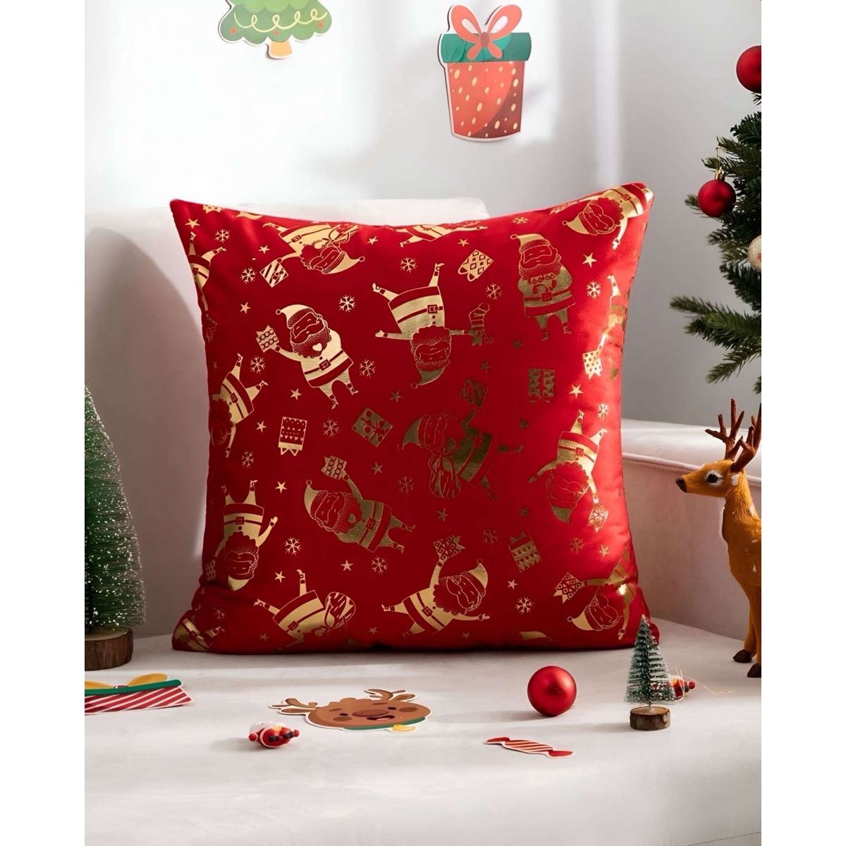 GENERICO - SET DE 2 FUNDAS DE COJIN PARA NAVIDAD