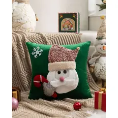 GENERICO - SET DE 2 FUNDAS DE COJIN PARA NAVIDAD 3D…