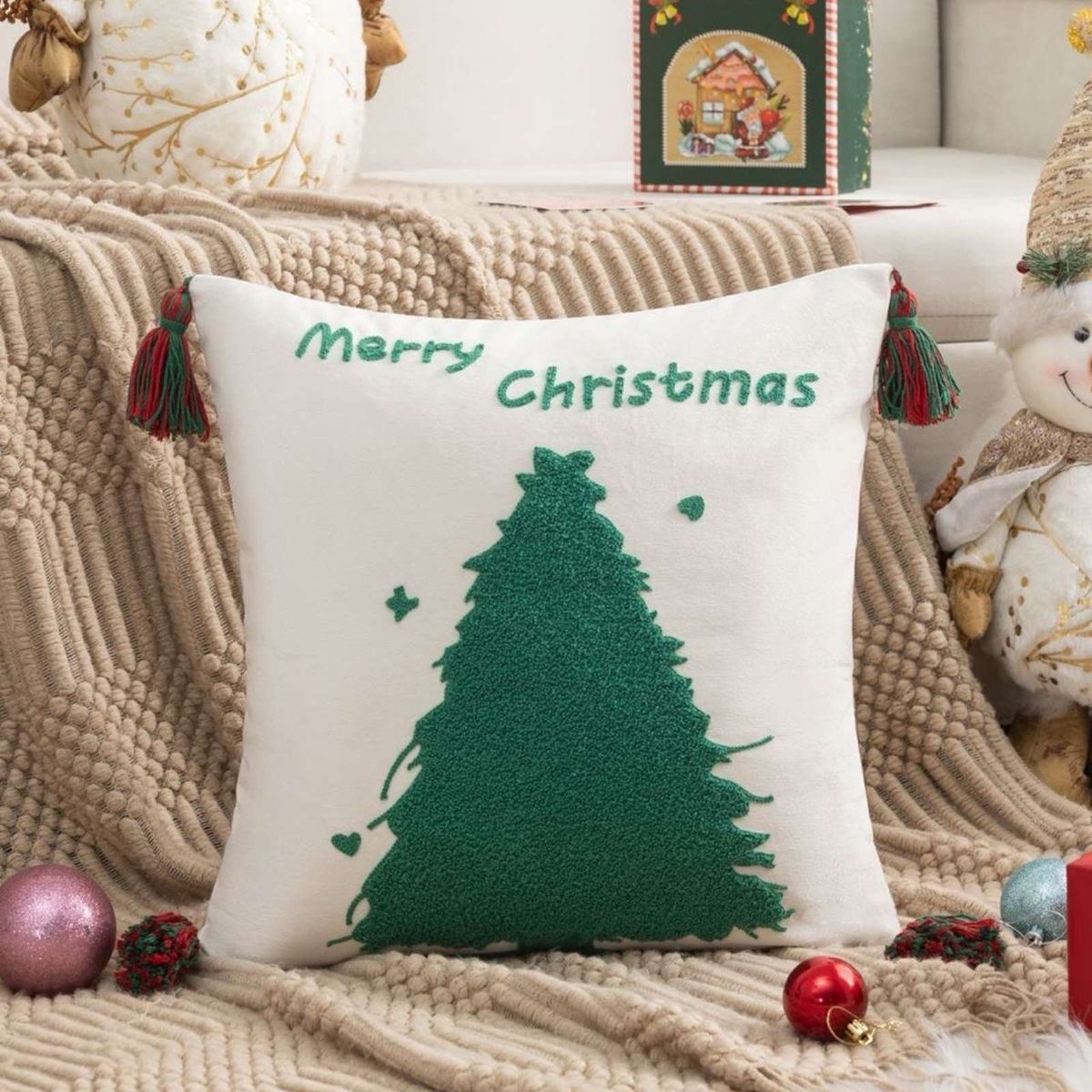 GENERICO - SET DE 2 FUNDAS DE COJIN PARA NAVIDAD…