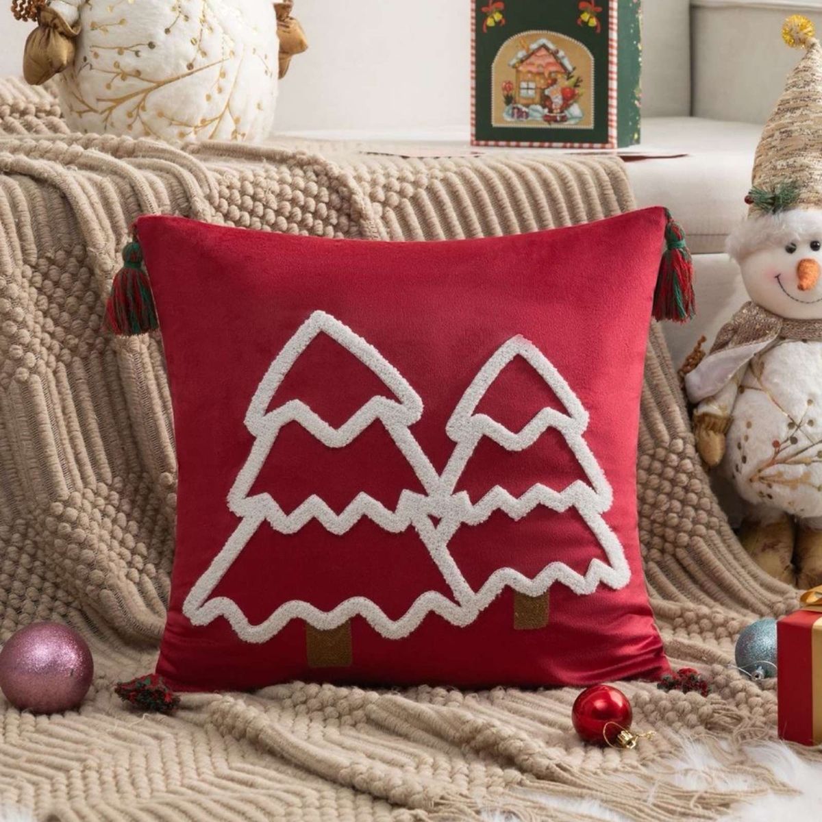 GENERICO - SET DE 2 FUNDAS DE COJIN PARA NAVIDAD…