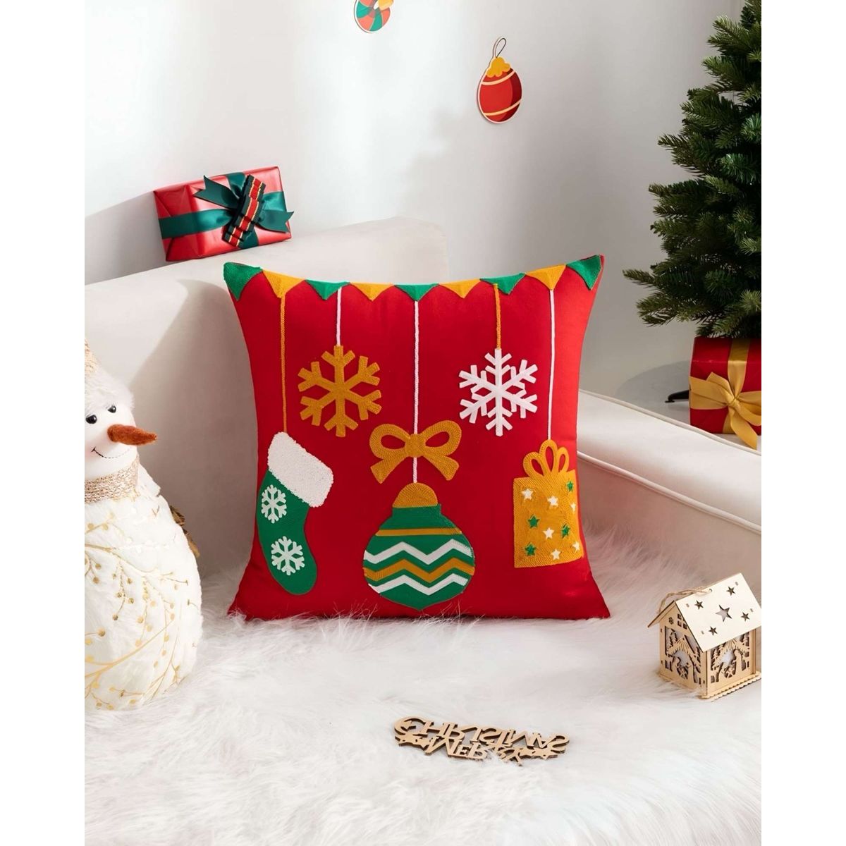 GENERICO - SET DE 2 FUNDAS DE COJIN PARA NAVIDAD…