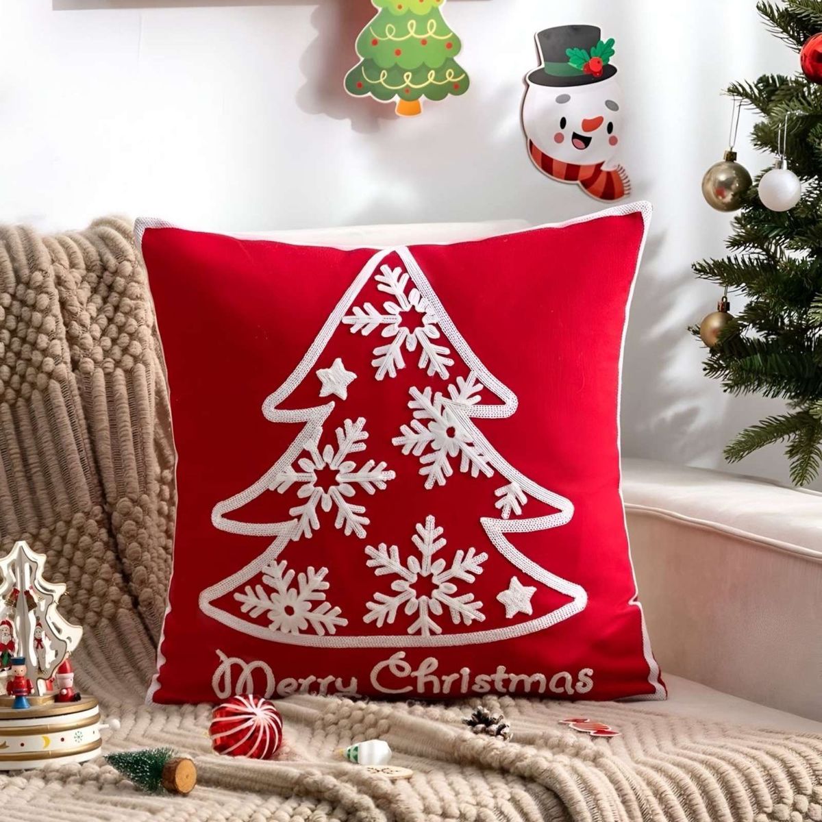 GENERICO - SET DE 2 FUNDAS DE COJIN PARA NAVIDAD…