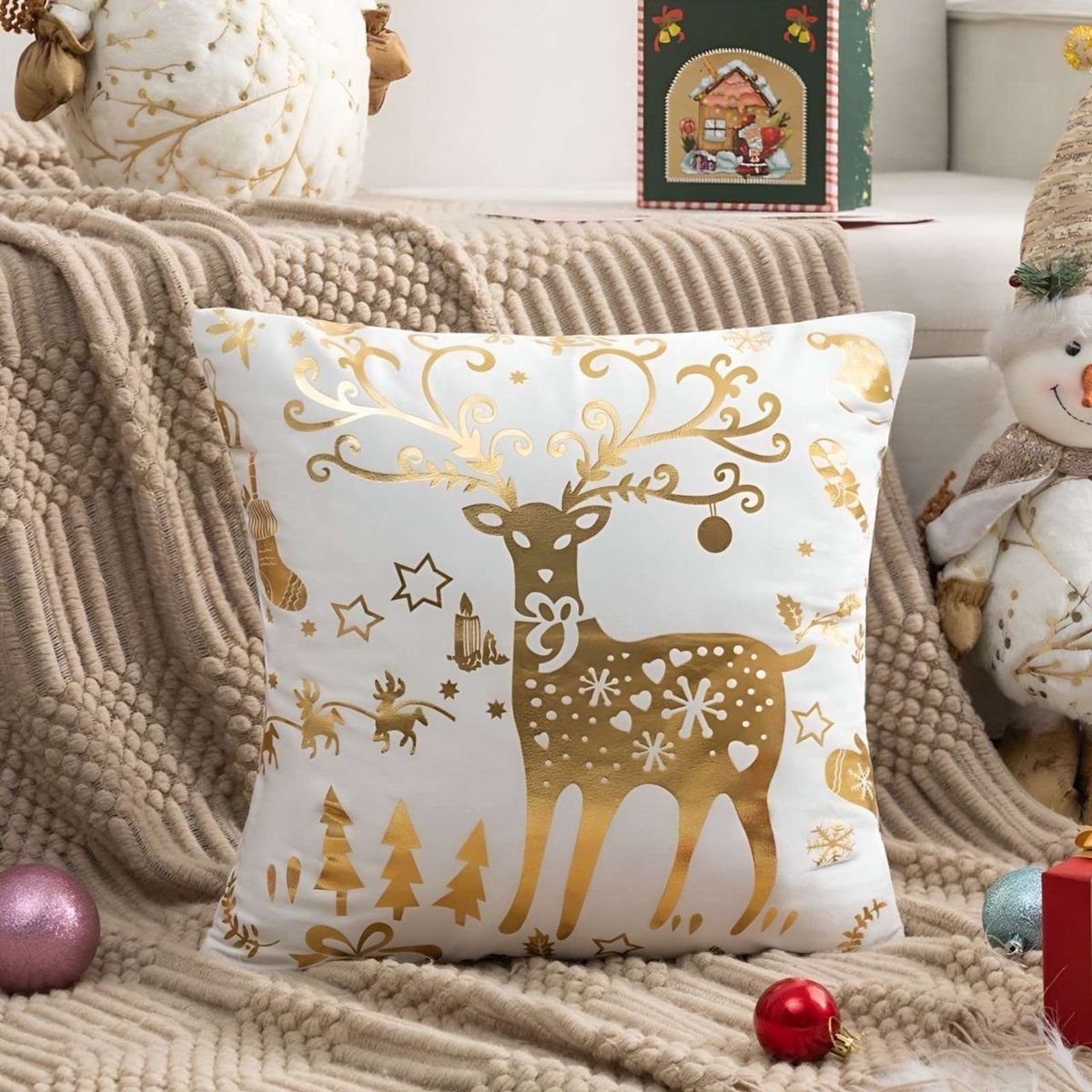 GENERICO - SET DE 2 FUNDAS DE COJIN PARA NAVIDAD…