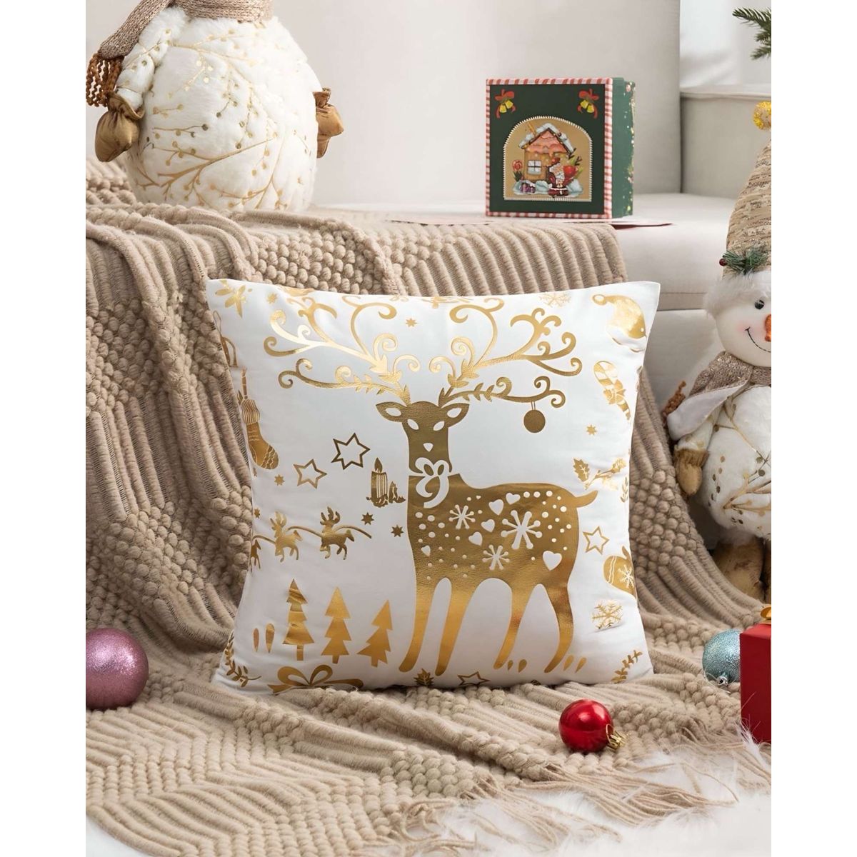 GENERICO - SET DE 2 FUNDAS DE COJIN PARA NAVIDAD…
