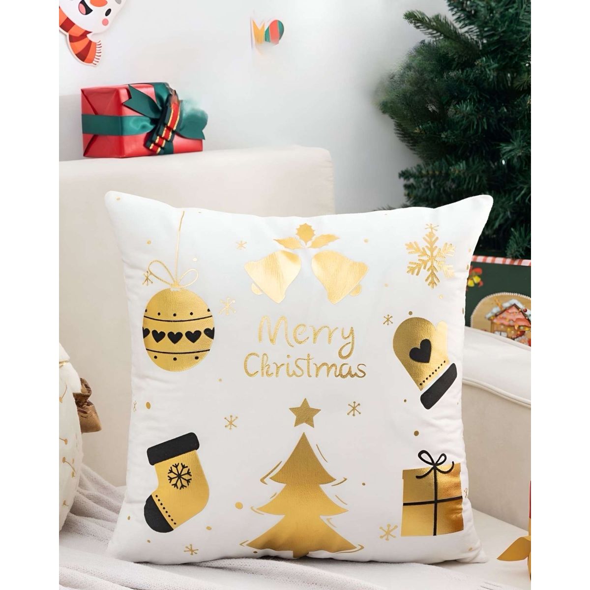 GENERICO - SET DE 2 FUNDAS DE COJIN PARA NAVIDAD…