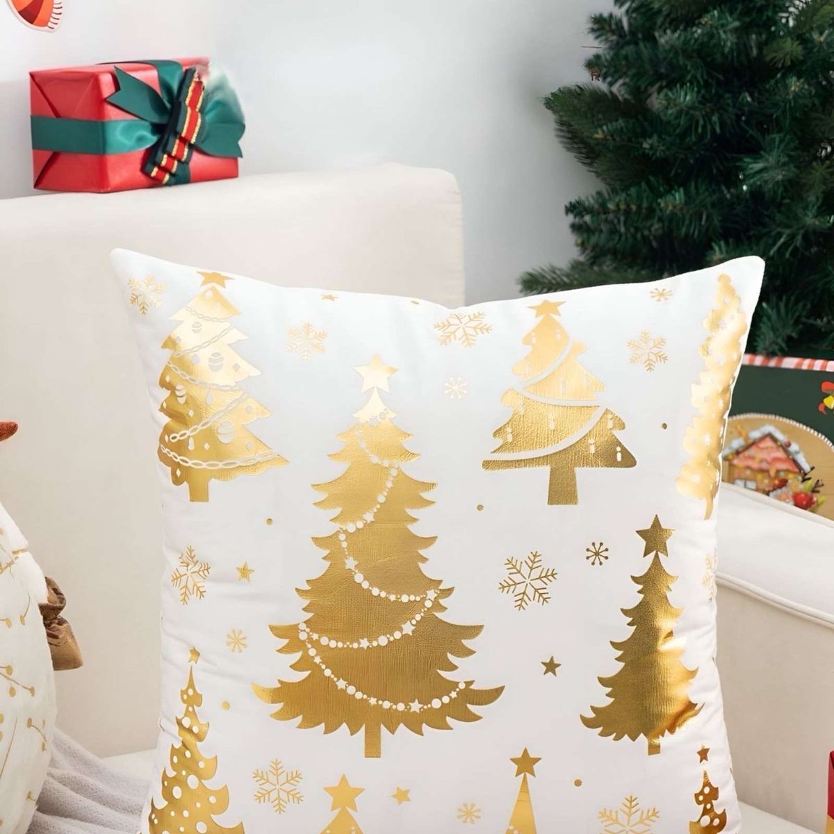 GENERICO - SET DE 2 FUNDAS DE COJIN PARA NAVIDAD…