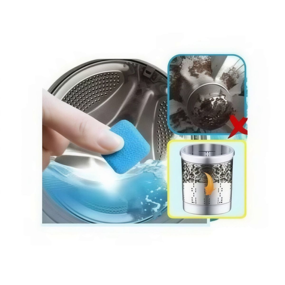 MOVI - Set 12 Pastillas Limpiadoras para Lavadora Elimina Suciedad