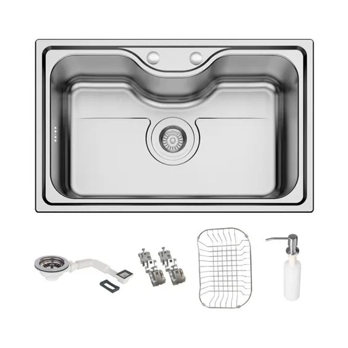 GENERICO - Lavaplatos Empotrable Premium Rejilla y Dispensador de Jabon