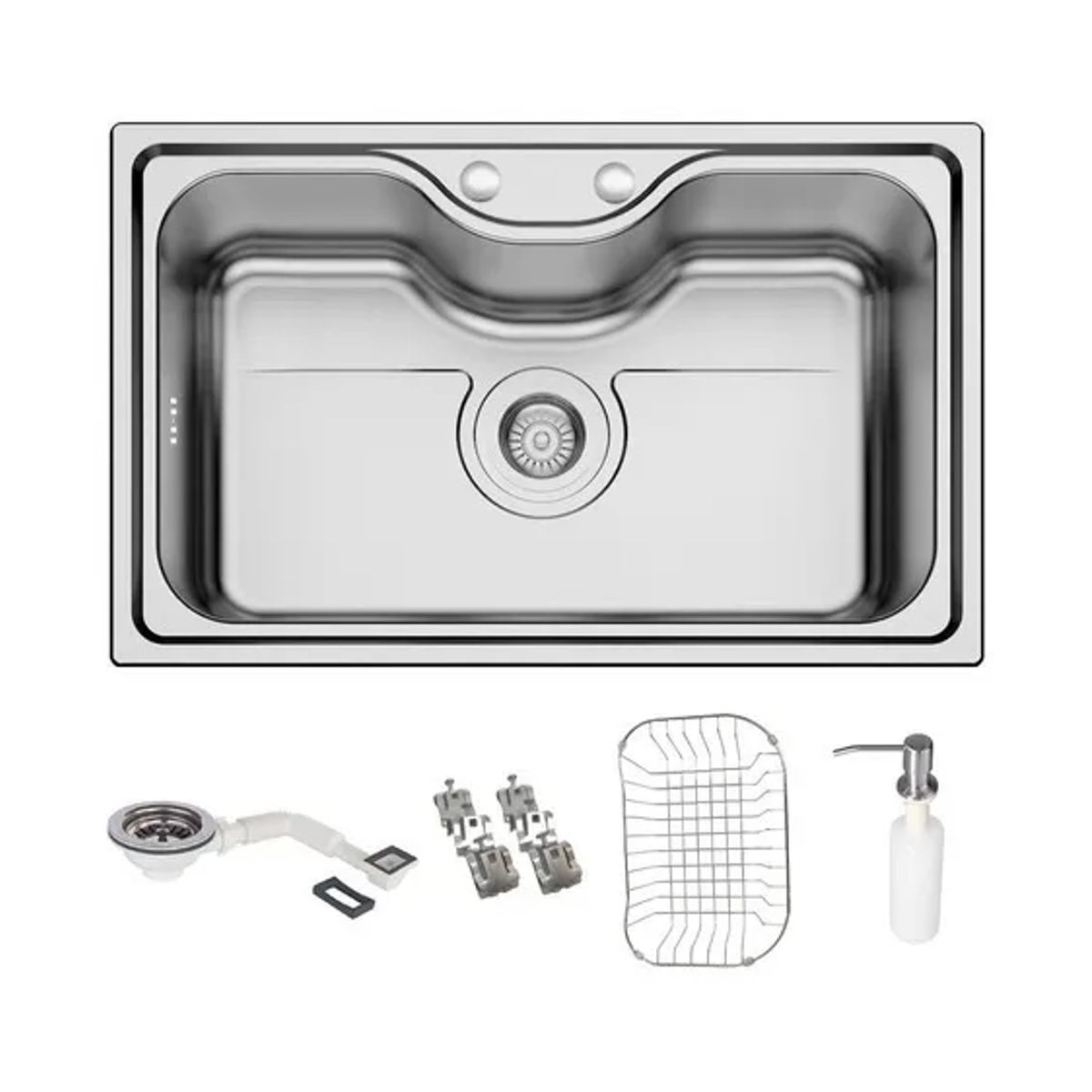 GENERICO - Lavaplatos Empotrable Premium Rejilla y Dispensador de Jabon