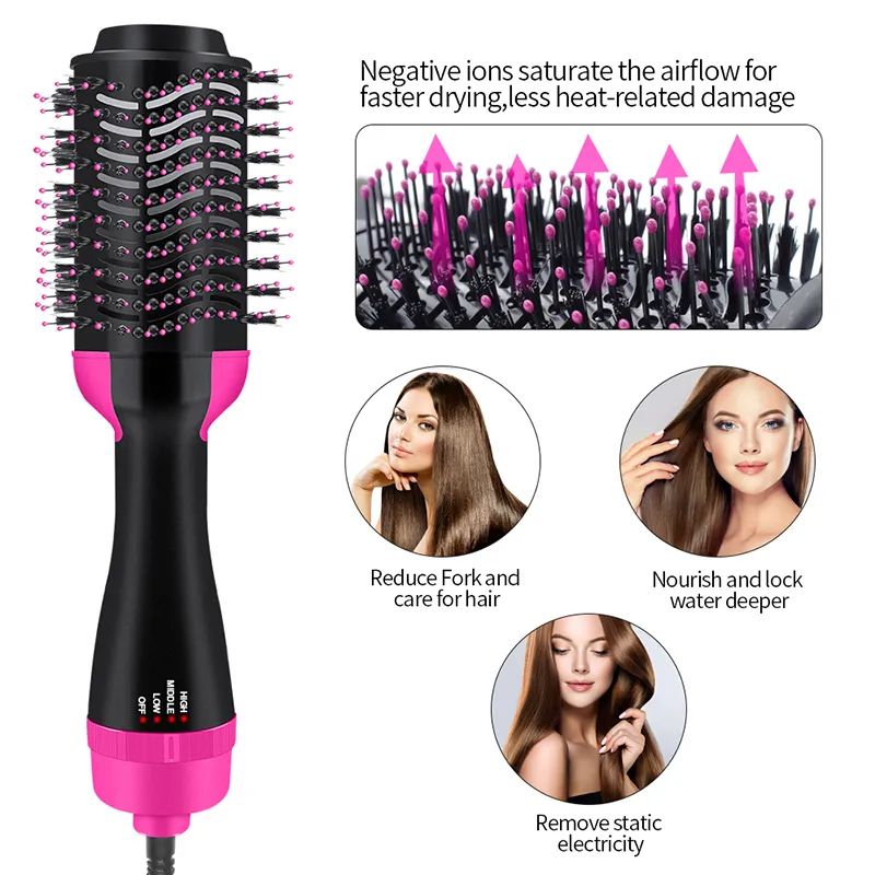MOVI - CEPILLO SECADOR Y ESTILIZADOR ONE STEP 2 EN 1 CON AIRE CALIENTE