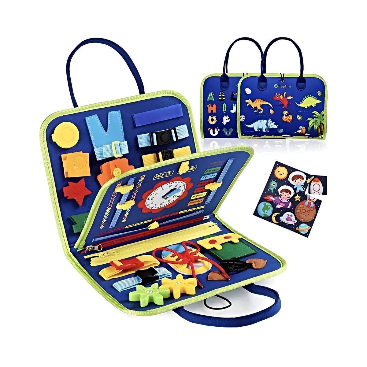 GENERICO - Tablero Sensoriales Interactivo Montessori Juego Educativo Azul