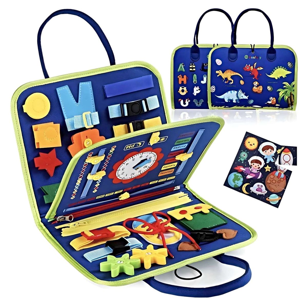 GENERICO - Tablero Sensoriales Interactivo Montessori Juego Educativo Azul