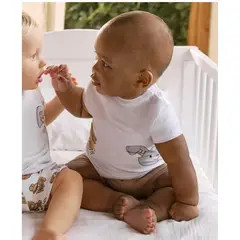MAYORAL - Conjunto pantalon corto y camiseta animales recién nacido