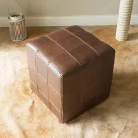 Puff de Cuero Vacuno Modelo Toscana