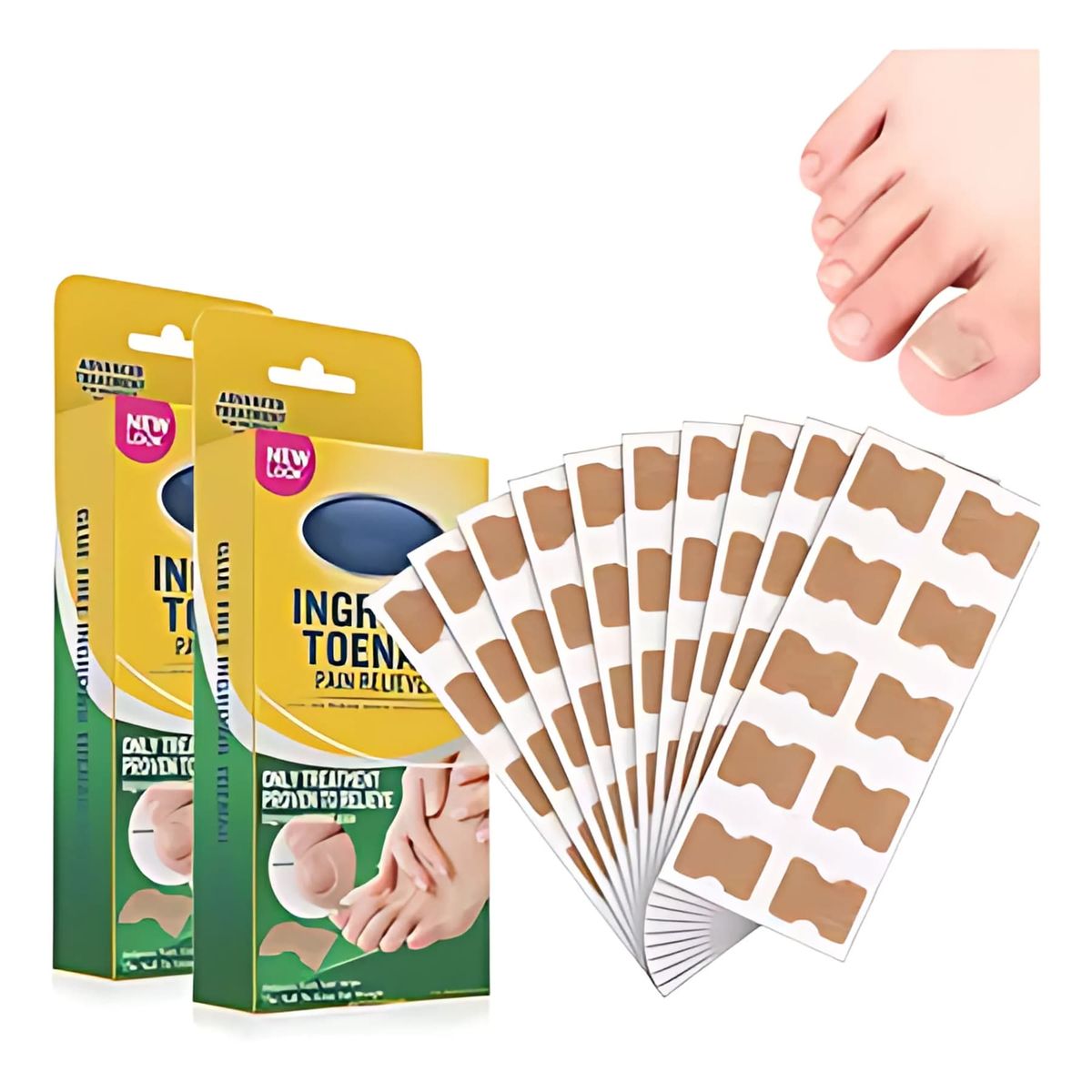 GENERICO - 50 Parches Para Uñas Encarnadas Corrector Protector