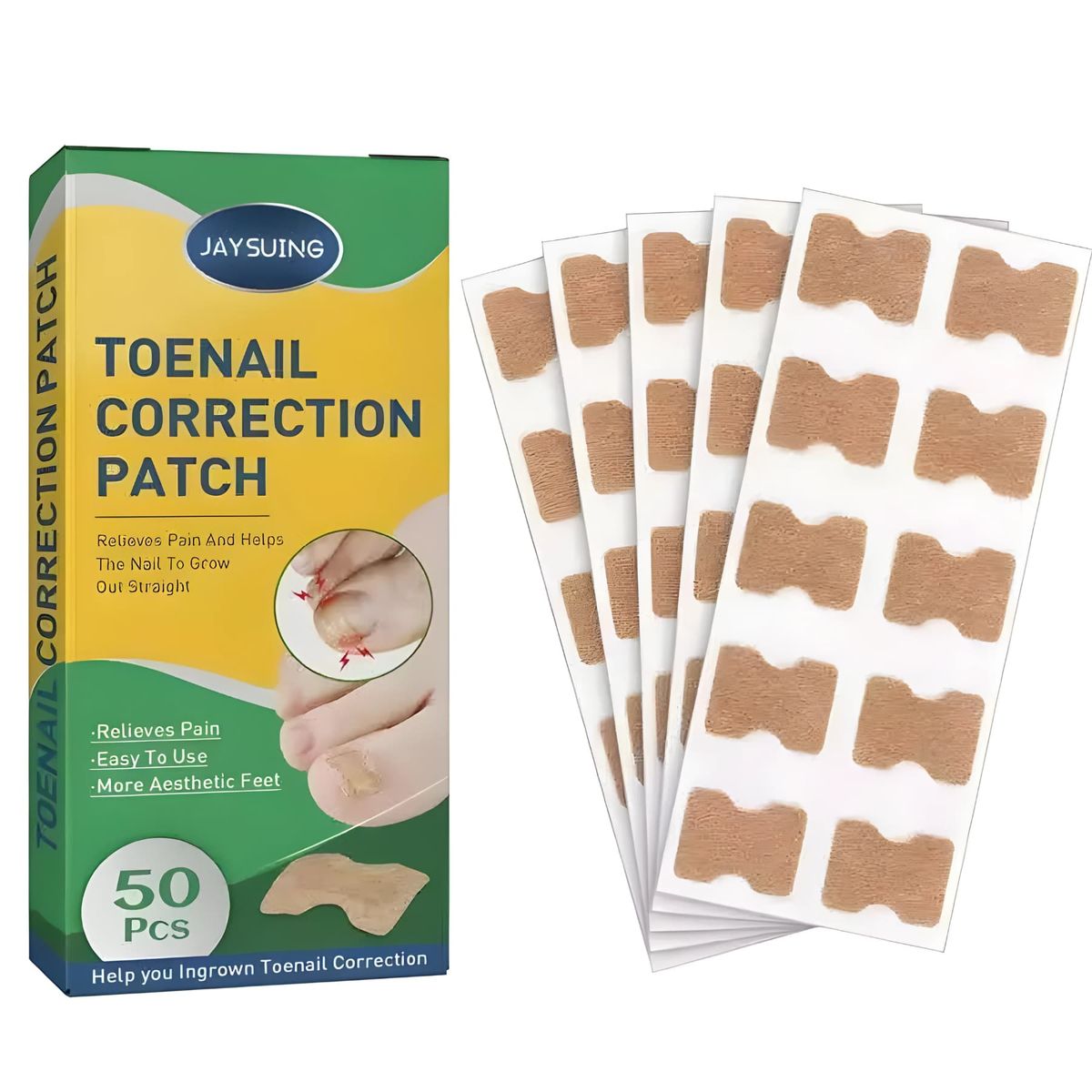 GENERICO - 50 Parches Para Uñas Encarnadas Corrector Protector