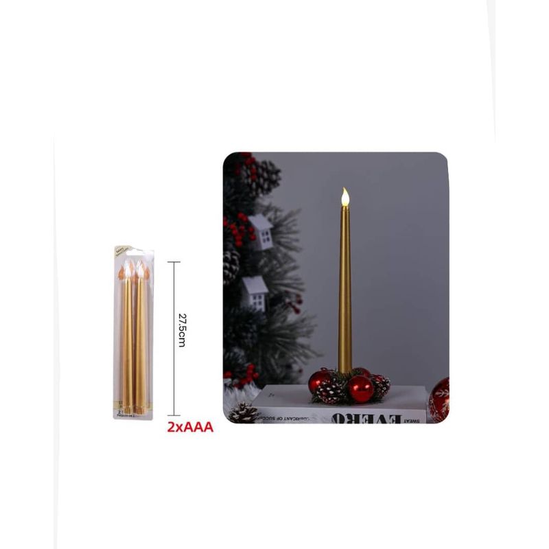 GENERICO - VELAS DORADAS DECORATIVAS CON LUCES