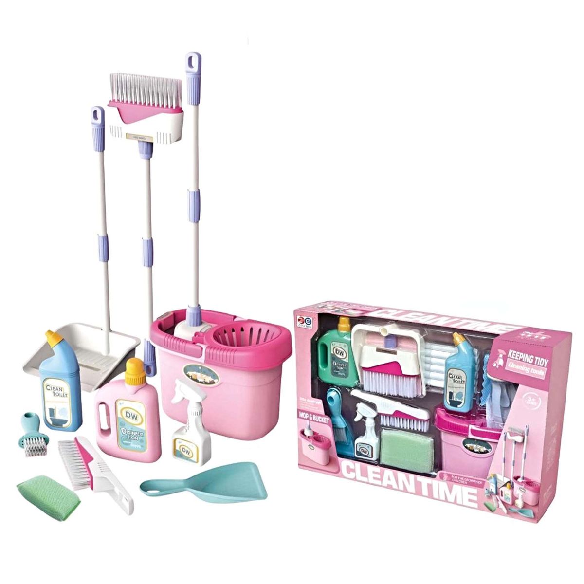 GENERICO - JUGUETE SET DE LIMPIEZA ROSADO