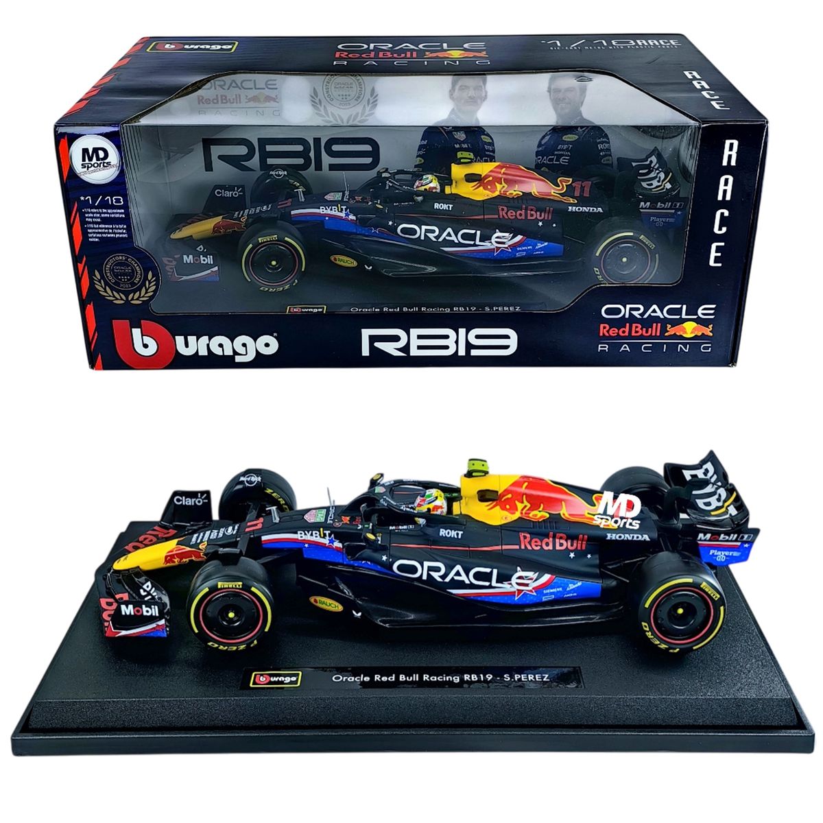 BBURAGO - Auto F1 Redbull Rb19 Gp Austin 2023 #11 Checo Perez Esc 1:18