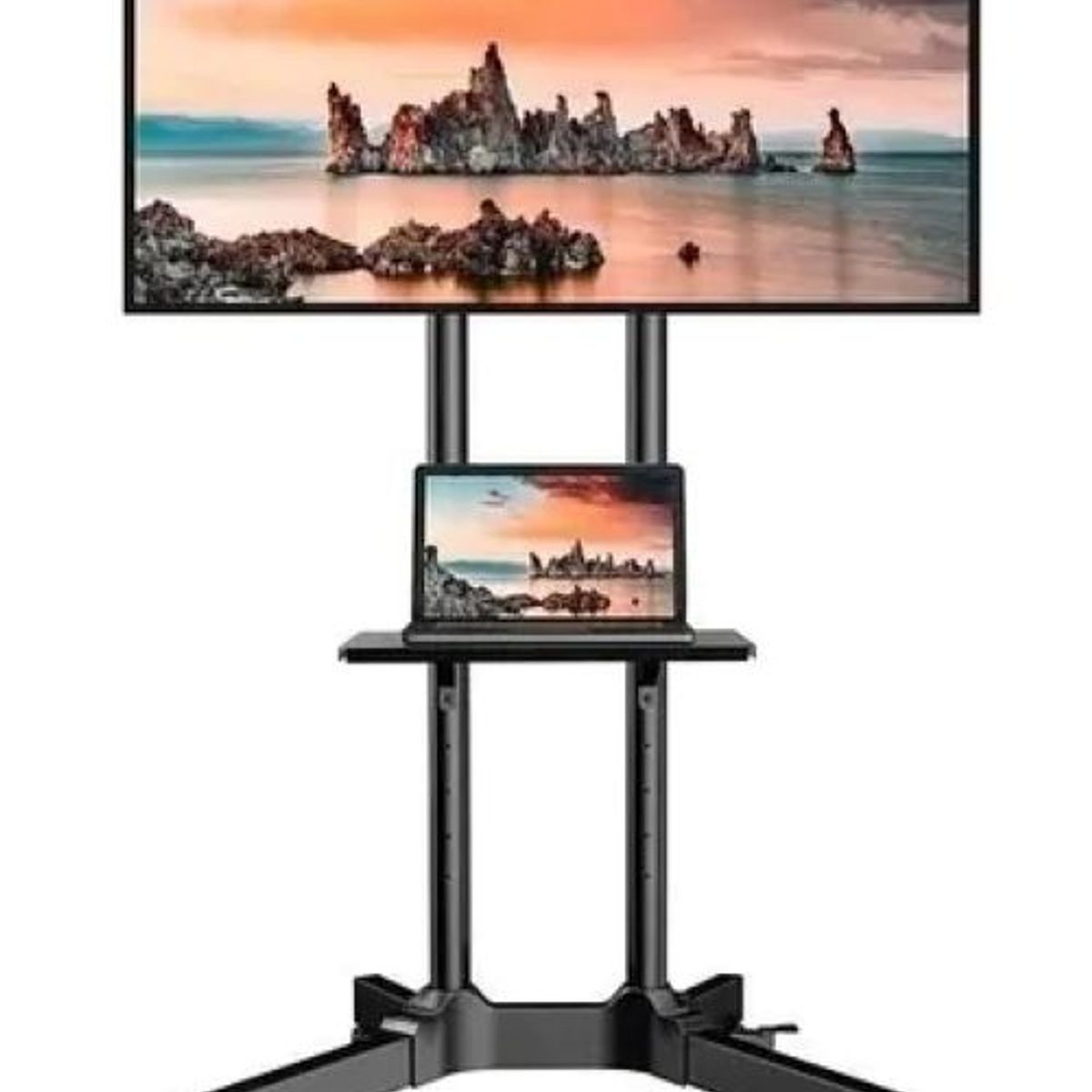 GENERICO - Rack Soporte Con Ruedas Stand De Tv Móvil 32 A 70 Color Negro