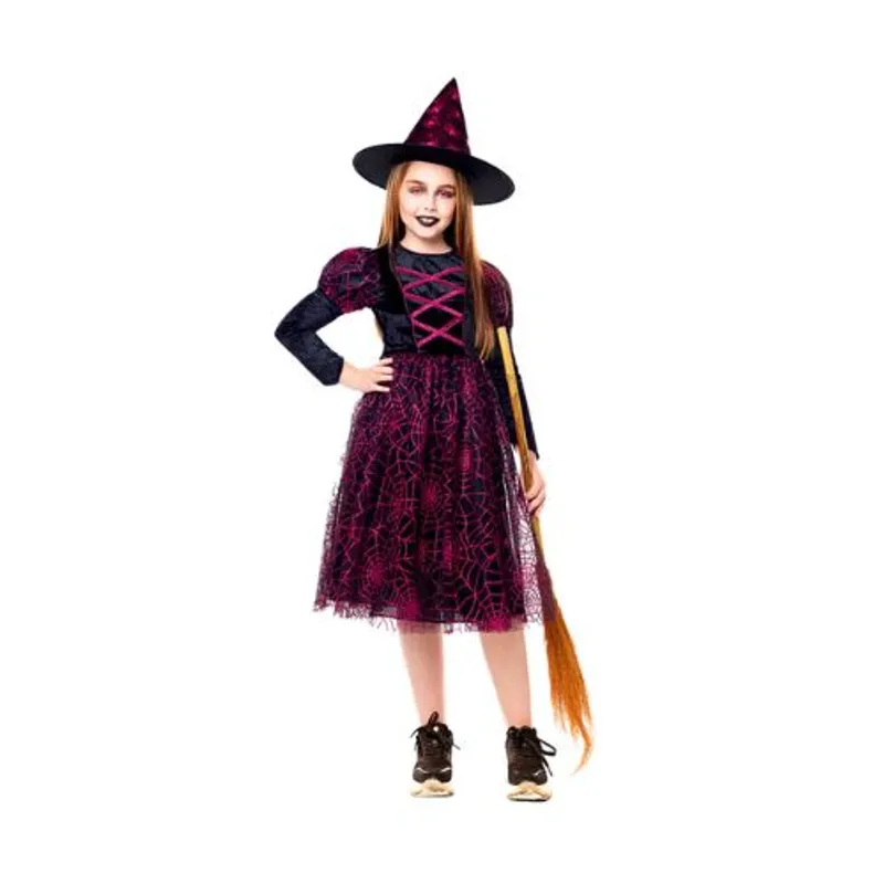 GENERICO - Disfraz Infantil Bruja Telaraña Fucsia Talla 3-4 Años
