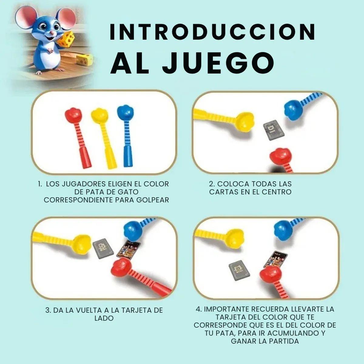 FLIPEREX - Juego de Mesa Cats Catch Mice Habilidad y Reaccion Rapida
