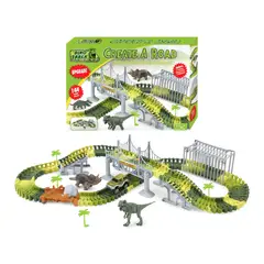 FLIPEREX - Pista de Carreras Juguete de Dinosaurios Infantil 144 Piezas